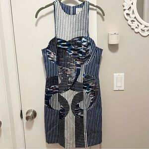 Dion Lee 100% Silk Apron Sheath Mini Dress 6 Abstract Dot Print sexy chic party